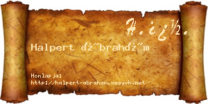 Halpert Ábrahám névjegykártya
